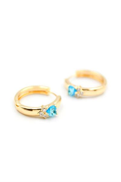 Rasanet Heart Hoop Earrings - Turquoise