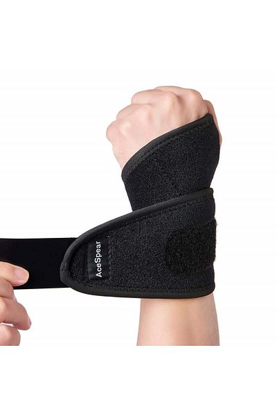 AceSpear Set of 2 wrist bandages AceSpear, textile, adjustable, black