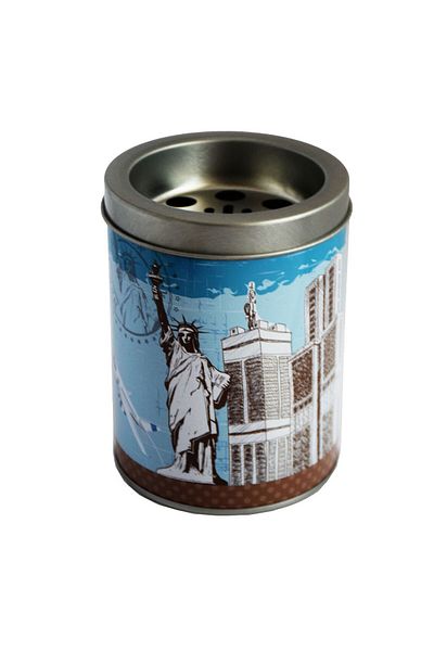 PUFO Scrumieră metalică New York, 10 cm, albastră