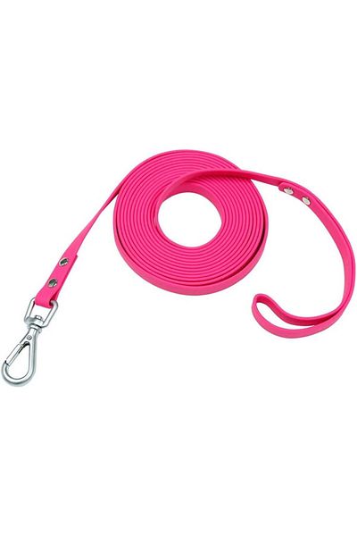 Nimble dog leash, zinc/nylon, silver/pink, 9.2 m