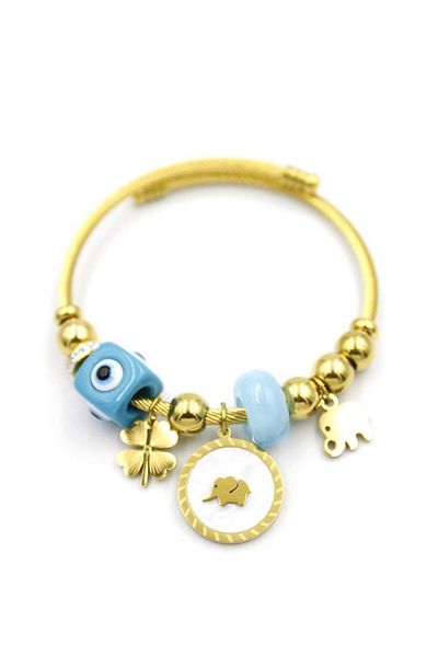 Rasanet Elephant Charm Bracelet - Gold