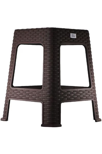 OEM Pachet 6 bucati - Scaun din plastic, Model Ratan, Pentru gradina, casa, Maro