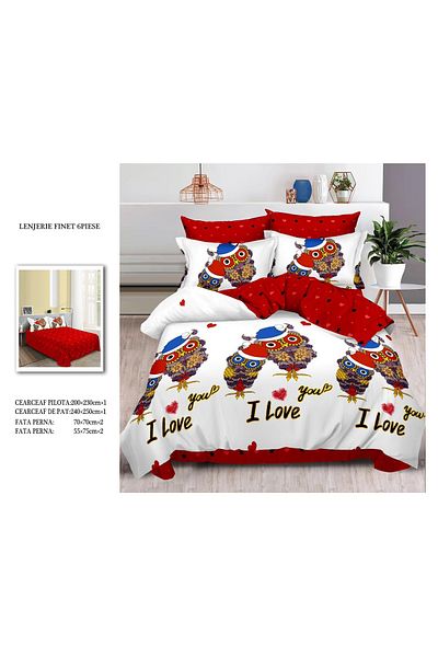 CHIRASO FINET Cotton Bed Linen, Classic Sheet 240x250cm, Duvet Cover 200x230cm, 4 Pillowcases