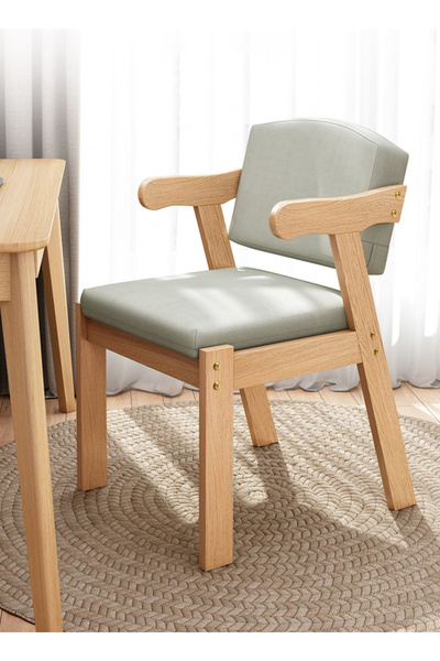 sharpdo Modern Simple Home Backrest Solid Wood Chair, Dining Chair with Armrests 49*50*75CM