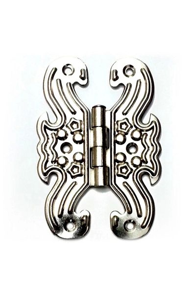 PRATİKOBA Decorative Sheet Butterfly Hinge - Large, Nickel, 100 Pieces