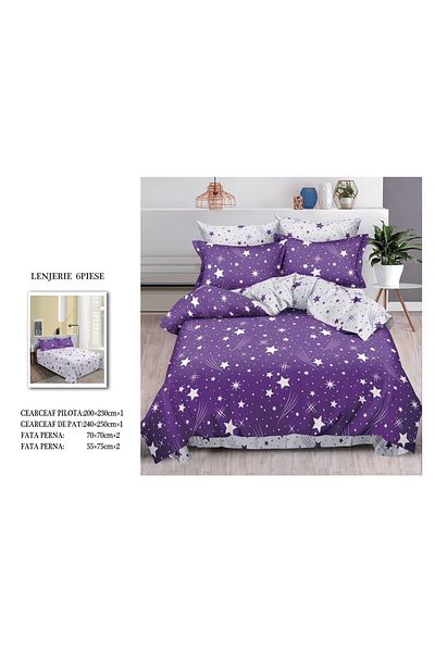 CHIRASO FINET Cotton Bed Linen, Classic Sheet 240x250cm, Duvet Cover 200x230cm, 4 Pillowcases