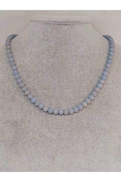 Yasamtohumu Angelite Stone Necklace 6mm