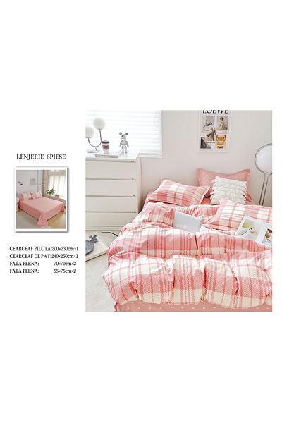 CHIRASO FINET Cotton Bed Linen, Classic Sheet 240x250cm, Duvet Cover 200x230cm, 4 Pillowcases