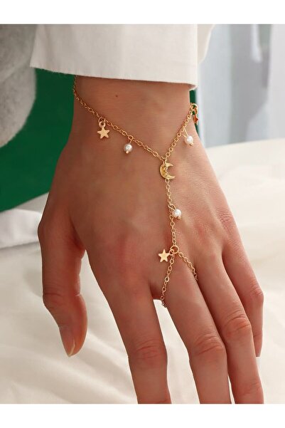 Shiklik MODA Altın Renk İnci Yıldız Aylı Model Kadın Şahmeranı Özel Tasarım