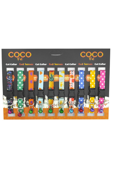 Cocopet طوق قطط منقوش 10 قطع طوق قطط مطبوع