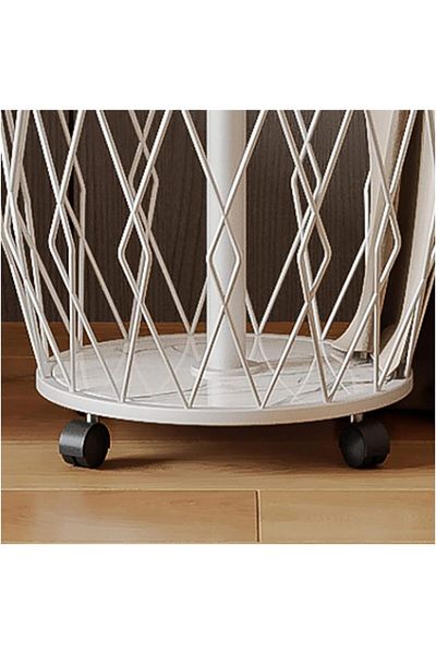 rexa Freestanding Metal Coat Rack Stand with Storage Basket & Wheels – Multi-Purpose Organizer