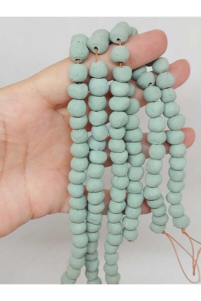 Yasamtohumu Mărgele din ceramică pigmentată verde 8-9 mm/29 cm (54244)