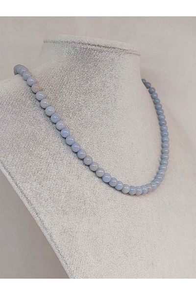 Yasamtohumu Angelite Stone Necklace 6mm