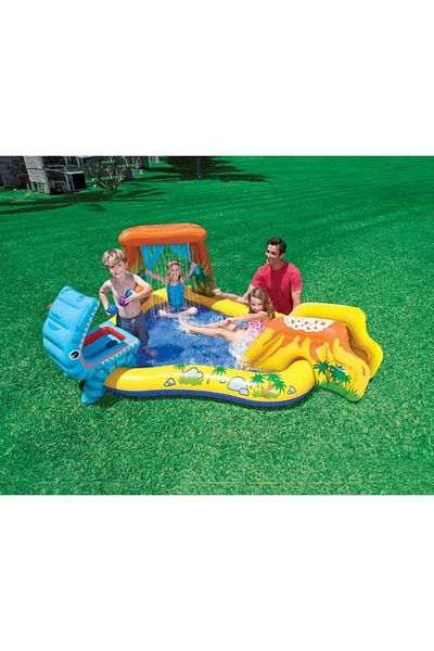 Intex Unique Design Dinosaur Water Slide Play Center Inflatable Swimming Pool 40.5x38.7x14cm
