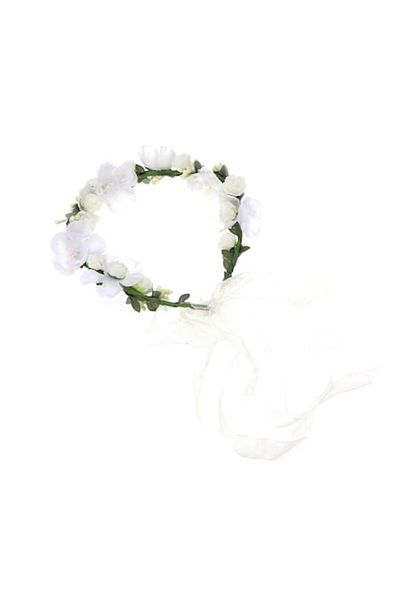 KERNOWSUN Coronita flori artificiale KERNOWSUN, reglabila, Floral, Flori albe, copii si adulti