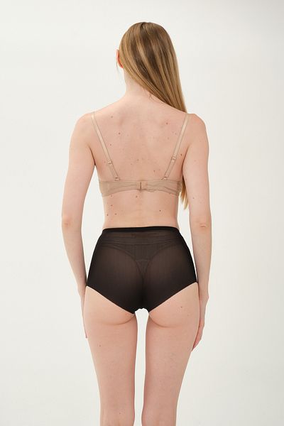 MİSTİRİK Foce Model Gatherer Corset cu efect de chiloți Bato flexibili transparenti Culoare neagră