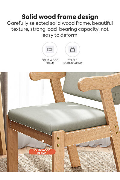 sharpdo Modern Simple Home Backrest Solid Wood Chair, Dining Chair with Armrests 49*50*75CM