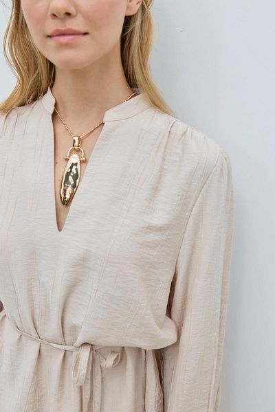 Mahal Bood Draped V-Neck Blouse