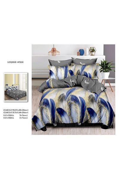 CHIRASO FINET Cotton Bed Linen, Classic Sheet 240x250cm, Duvet Cover 200x230cm, 4 Pillowcases