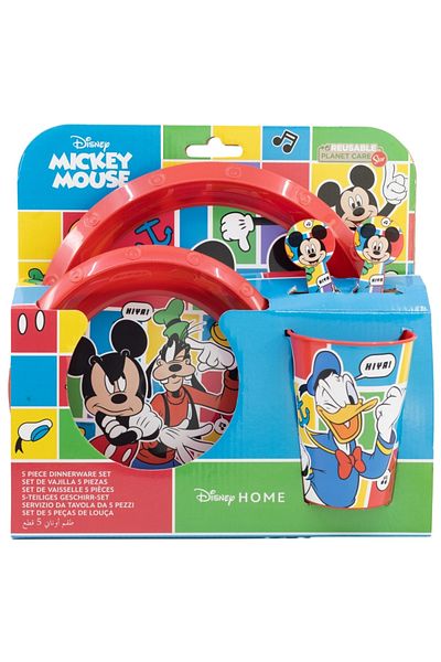 Mickey Mouse 5-piece dinnerware set, plastic, BPA-free, red, Better Together, Mickey Mouse, Disney