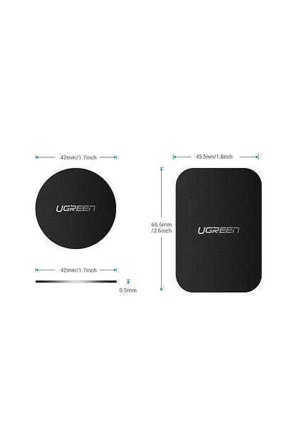 Ugreen Metal plates for magnetic phone holders SET 2 pcs - black