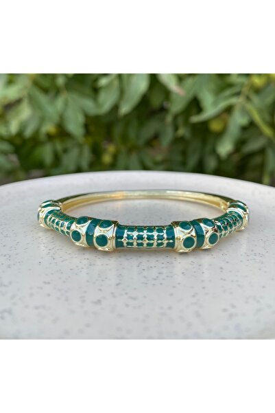 Gozibygoz Gold Colored Ethnic Pattern Handcuff Bracelet