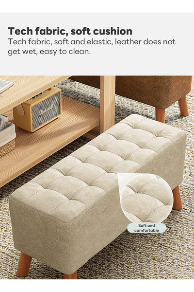 sharpdo Entrance Furniture Fabric Shoe Bench, High Elastic Cushion, Leather Fabric, Easy to Clean