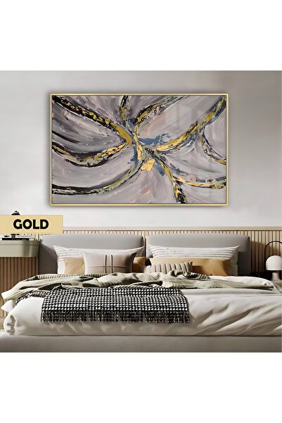 Harikabirev HARİKABİREV |   MODELL DE FLORI ABSTRACTE GRAY-GOLD | TABLO DE ST...