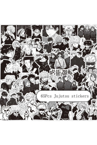 Choice 65pcs 65Pcs Black White Jujutsu Kaisen Anime Stickers Decoration Suitc...