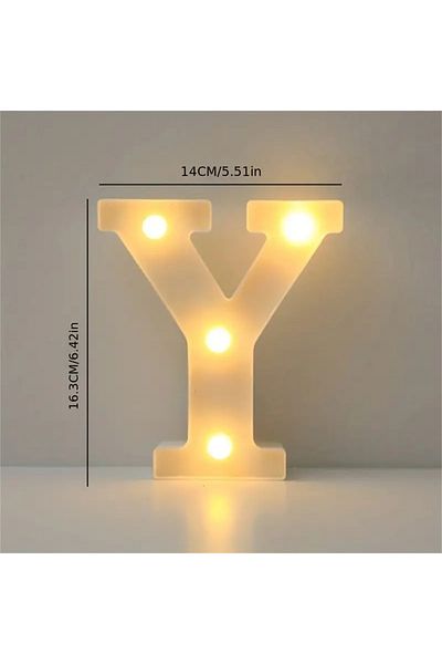 Choice Y White 1 16cm LED letter light, luminous letter and number night light, suitable for home, bar, wed