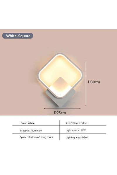 Choice Tri color dimming Square white Modern LED Wall Lamp Nordic Wall Light Tri color dimming Minimalist W