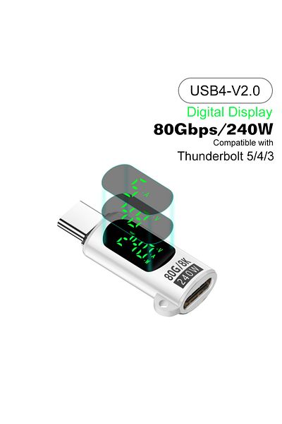 Choice محول USB4 V2.0 بسرعة 80 جيجابت في الثانية من WE USB4 بسرعة 40 جيجابت في الثانية مع شاشة رقمية وكابل OTG من النوع C إلى النوع C بسرعة 80 جيجابت في الثانية