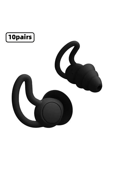 Choice Black HUAK 3 Layers Ear Plugs for Sleep Noise Reduction Silicone Earplugs Reusable Hearing Protectio