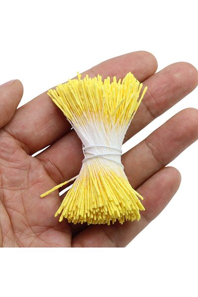 Choice double head yellow 380pcs Long Double/Single Heads Artificial Matte Flower Stamen for DIY Scrapbooki