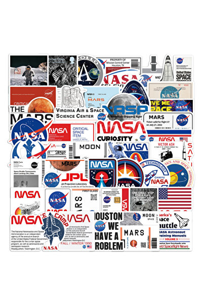 Choice ملصقات ناسا متعددة الألوان، 50 قطعة، ملصقات سفينة فضاء، للهواتف المحمو...
