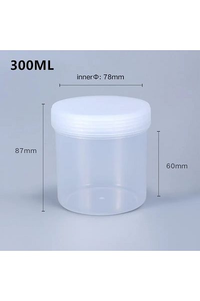 Choice L-SSG300-BTMS Plastic jar with inner and outer Lid Food Grade Round Container Cosmetic powder hair g