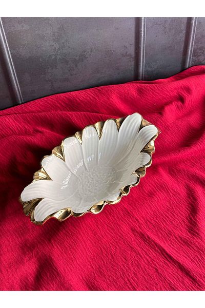 ROSSEV Flora Gold Oval Serving Plate 27cm