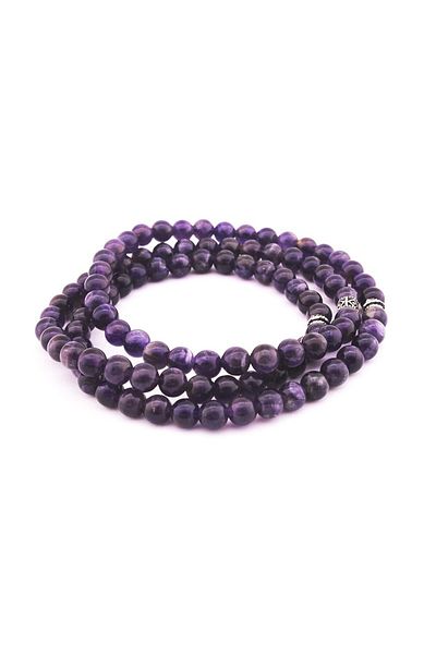 Tesbihane Bracelet Necklace Prayer Beads 3 in 1 99 Grain Multi-Purpose Purple Amethyst Natural Stone Jewelry