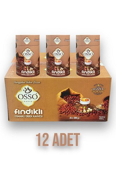 Osso 12-Piece Hazelnut Ottoman Dibek Coffee (12X200=2400Gr)
