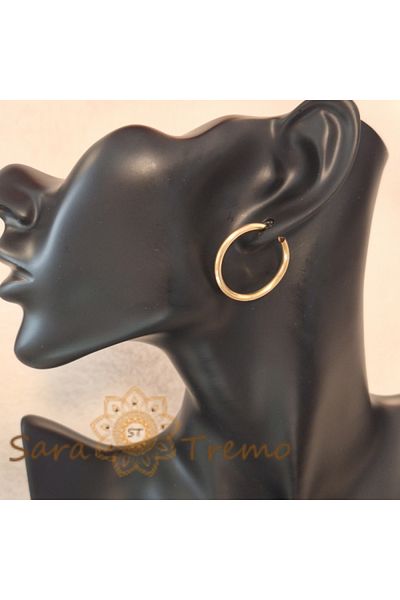 saratremo Simple Thick Hoop Earrings 2.7 cm – Classic Elegance and Increased Comfort