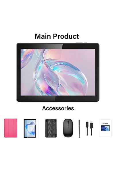 Choice Pink leather case Relndoo 10.1 Inch Android 14 Tablet, 12GB(6+6 Expand) RAM 128GB ROM, 5MP+8MP Camer