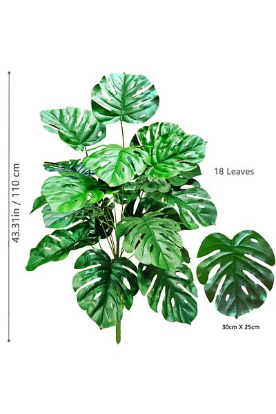Choice GBY6-18Y-D-110-T13 40-103cm /40.5in Artificial Monstera Plants Fake Palm Tree Plastic Turtle Leaves