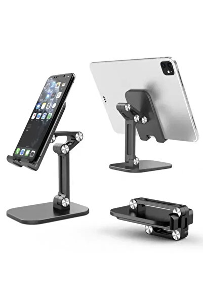 Choice1 حامل هاتف محمول قابل للتعديل باللون الأسود، حامل قابل للطي، حامل كمبيوتر لوحي لسطح المكتب، مناسب لأجهزة iPhone وiPad S