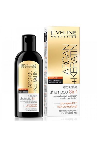 Eveline Cosmetics 8in1 shampoo with argan and keratin, 150 ml