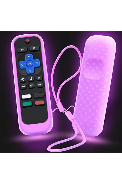 Choice Purple Case for Roku Remote Universal Replacement Controller Silicone Sleeve Skin Glow in The Dark(R