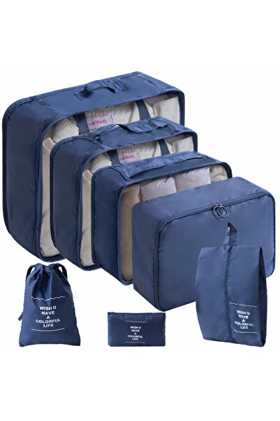 Choice5 7pcs Blue 7/10 Pcs Set Travel Organizer Storage Bags Suitcase Packing...