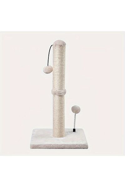 Choice M Beige 34-inch High Cat Scratching post Premium Basic Cat Scratching Indoor Sisal Scratching Post T