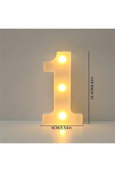 Choice 1 White 1 16cm LED letter light, luminous letter and number night light, suitable for home, bar, wed