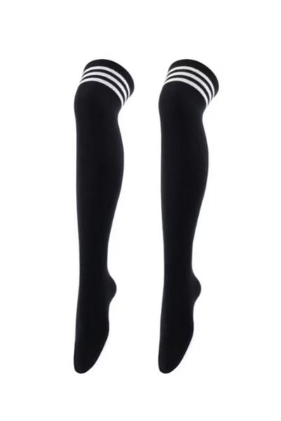 OEM Sosete dama lungi peste genunchi, negru