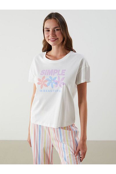LC Waikiki Lcw Dream Crew Neck Printed Women's Pajamas Set